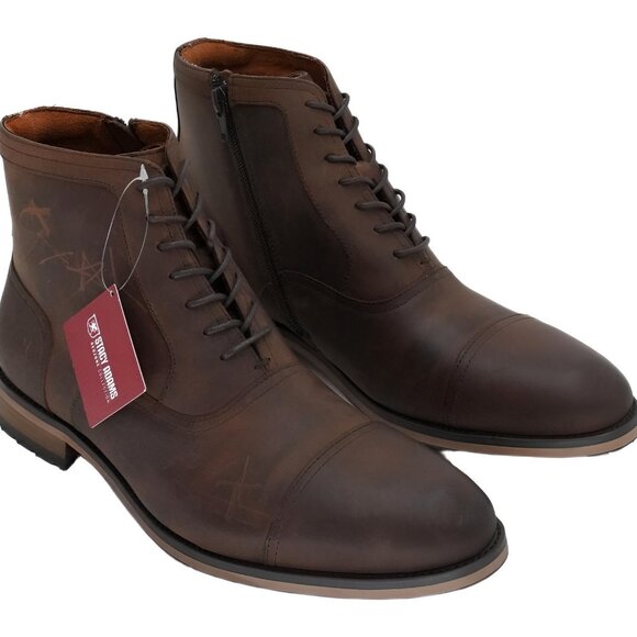 Stacy Adams Men\'s Porter Cap-Toe Zip Boots Brown 7.5M main image 5